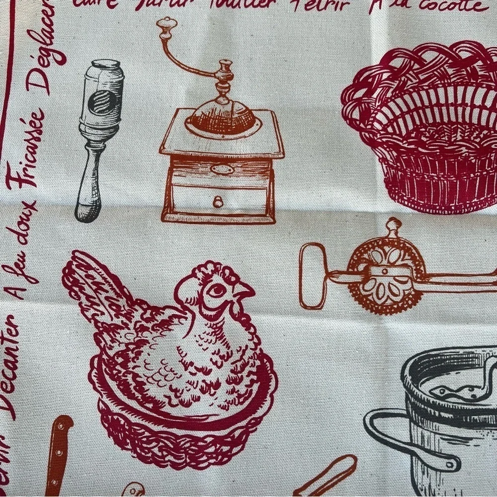 Winkler Tea Towel Les Ustensiles de Cuisine Kitchen Utensils 100% Cotton France